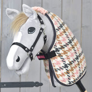Stable Blanket Country Rose worn by a grey Hobby Horse with a black halter