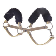 Złoty Kantar z czarnym futerkiem - skóra ekologiczna (rozmiar M)