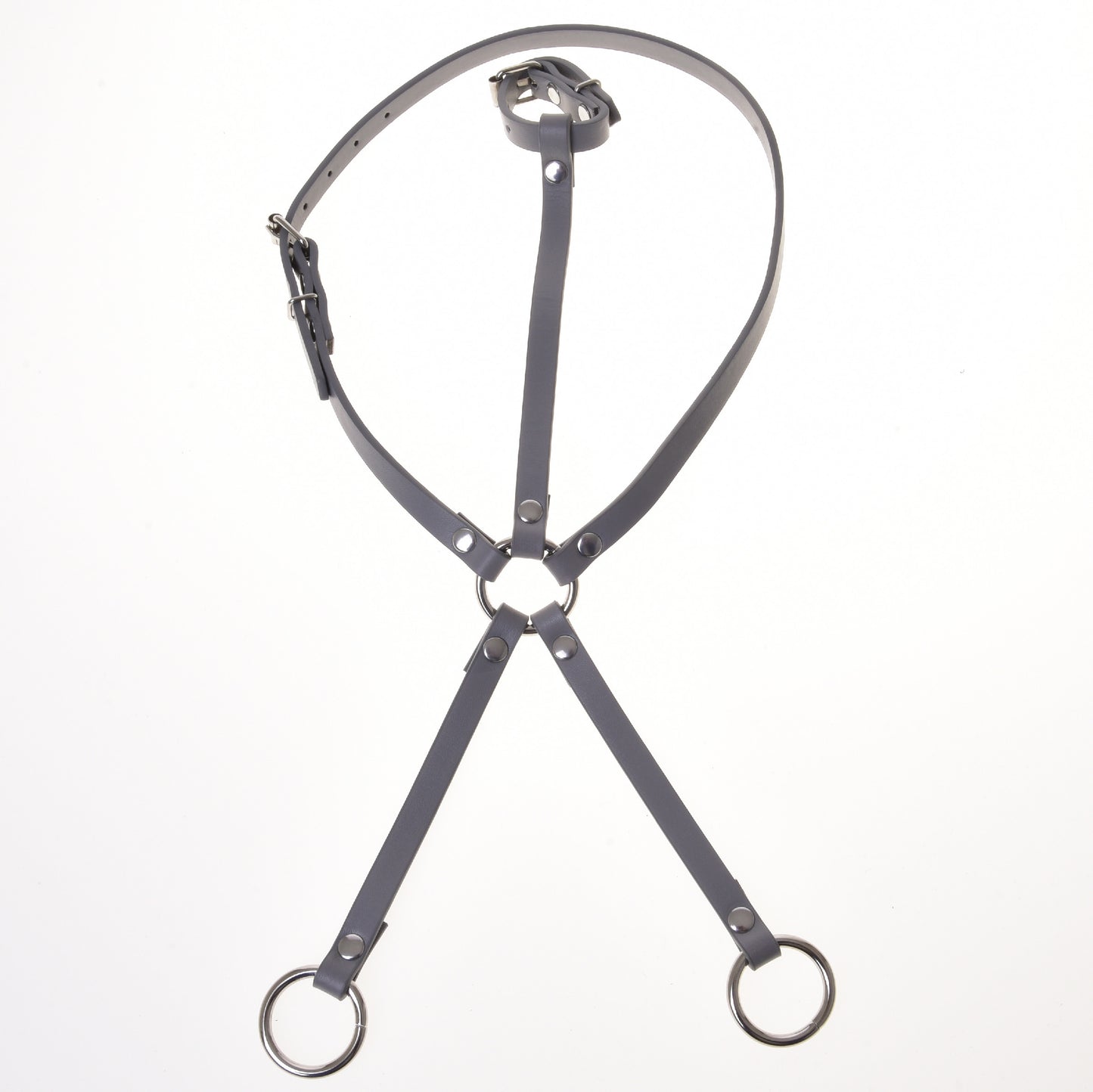 Grey leatherette set - bridle, reins and martingale