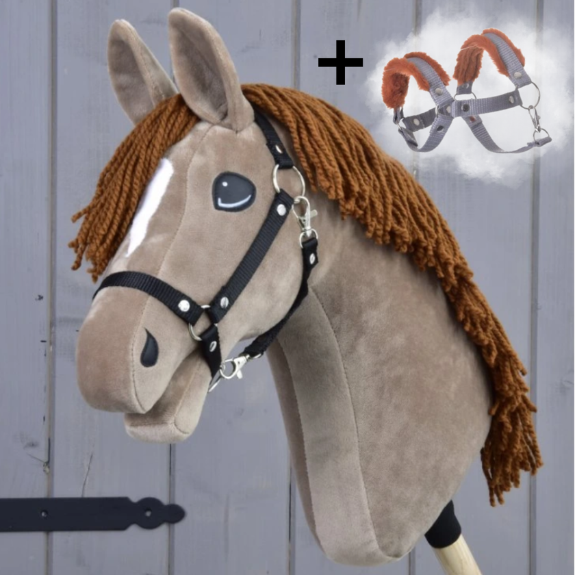 Hobby Horse Oliver z Czarnym Kantarem + Futrzany Kantar GRATIS