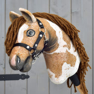 Hobby Horse Biscuit by LarDen, brown and white plush Hobby Horse with black halter