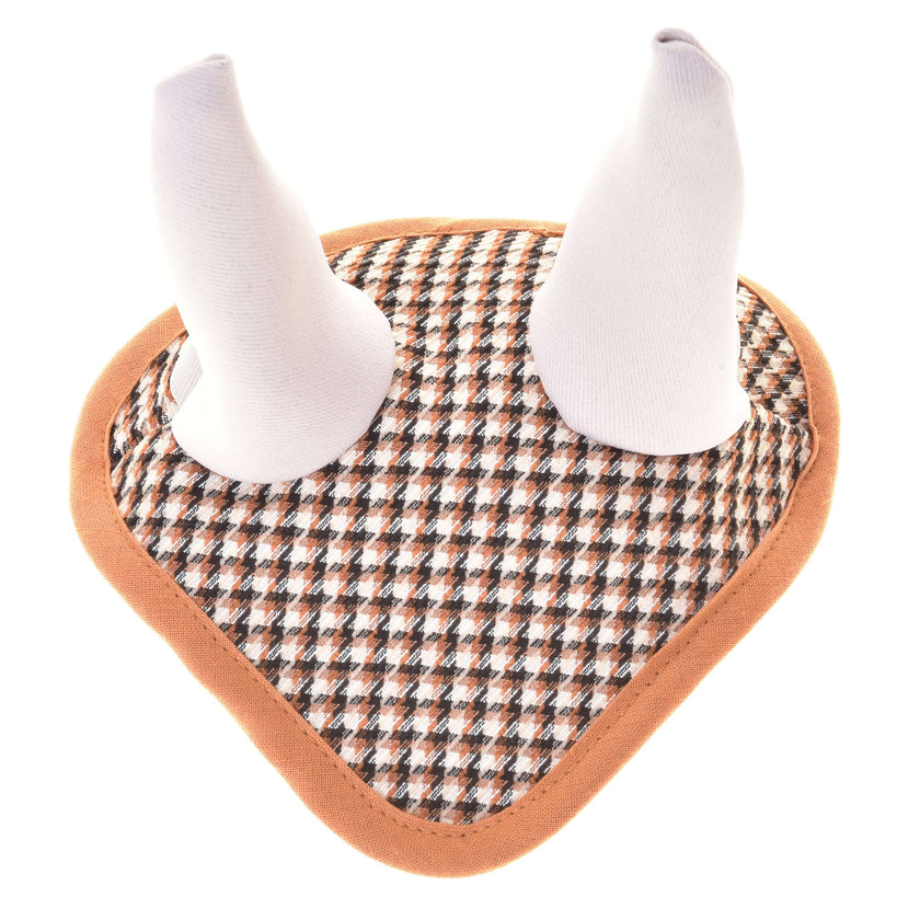 Ear bonnet english brown plaid