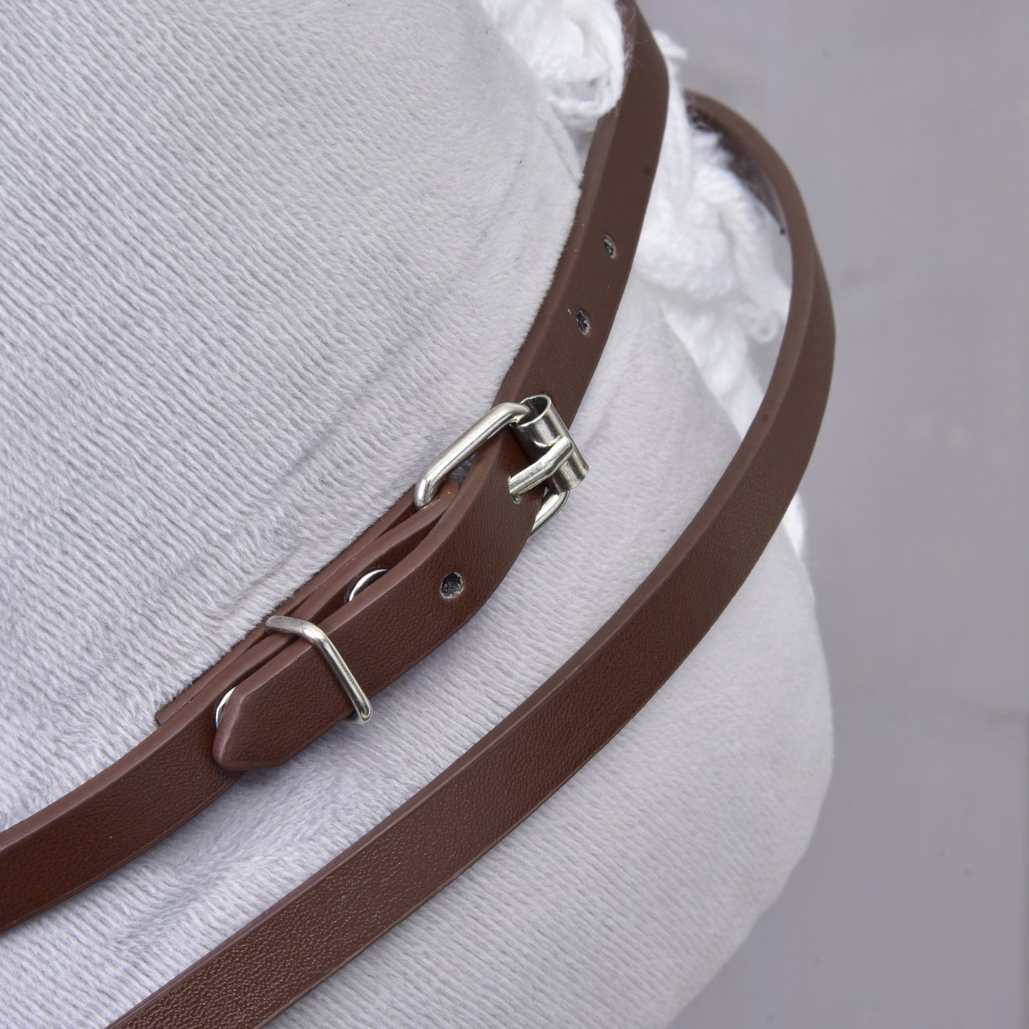 Light Brown leatherette set - bridle, reins and martingale 3