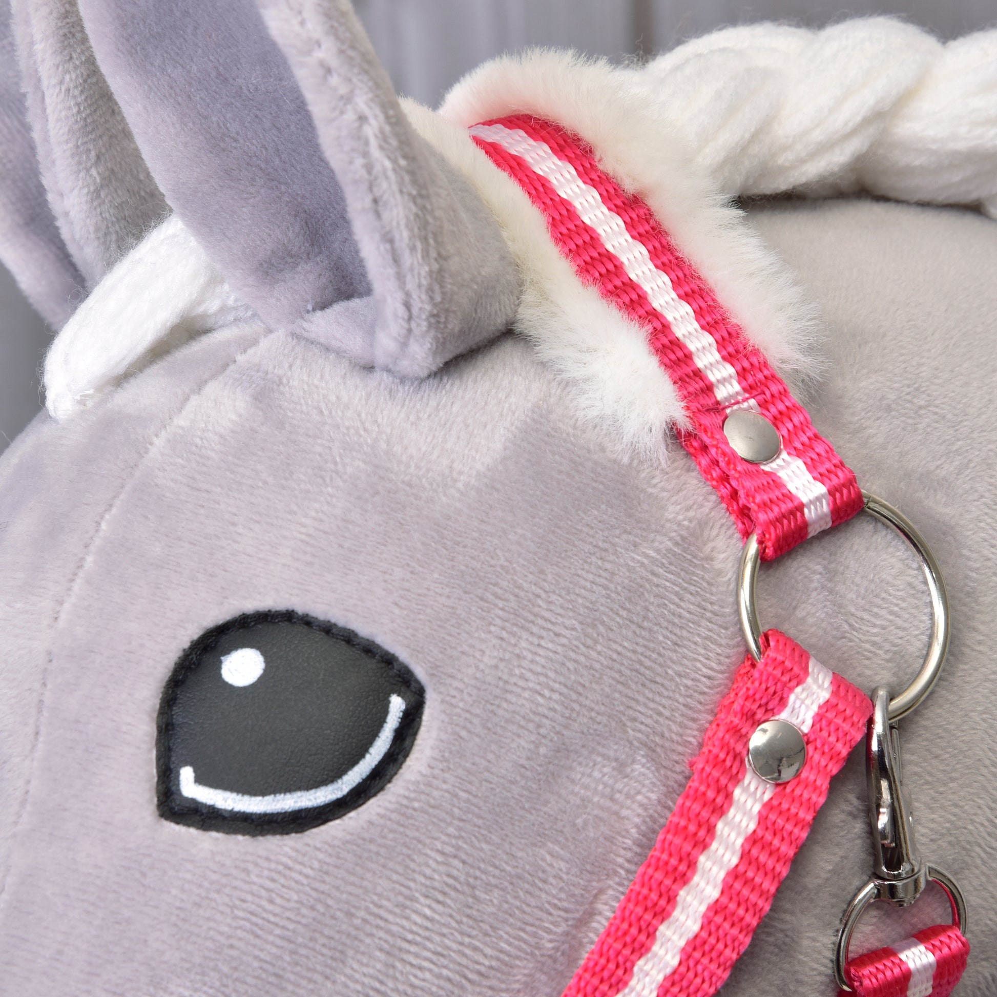 Halter red stripe with fur