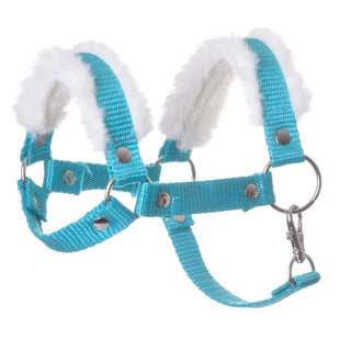 Halter turquoise with fur