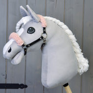 Czarny Kantar ze starym różowym futerkiem - skóra ekologiczna