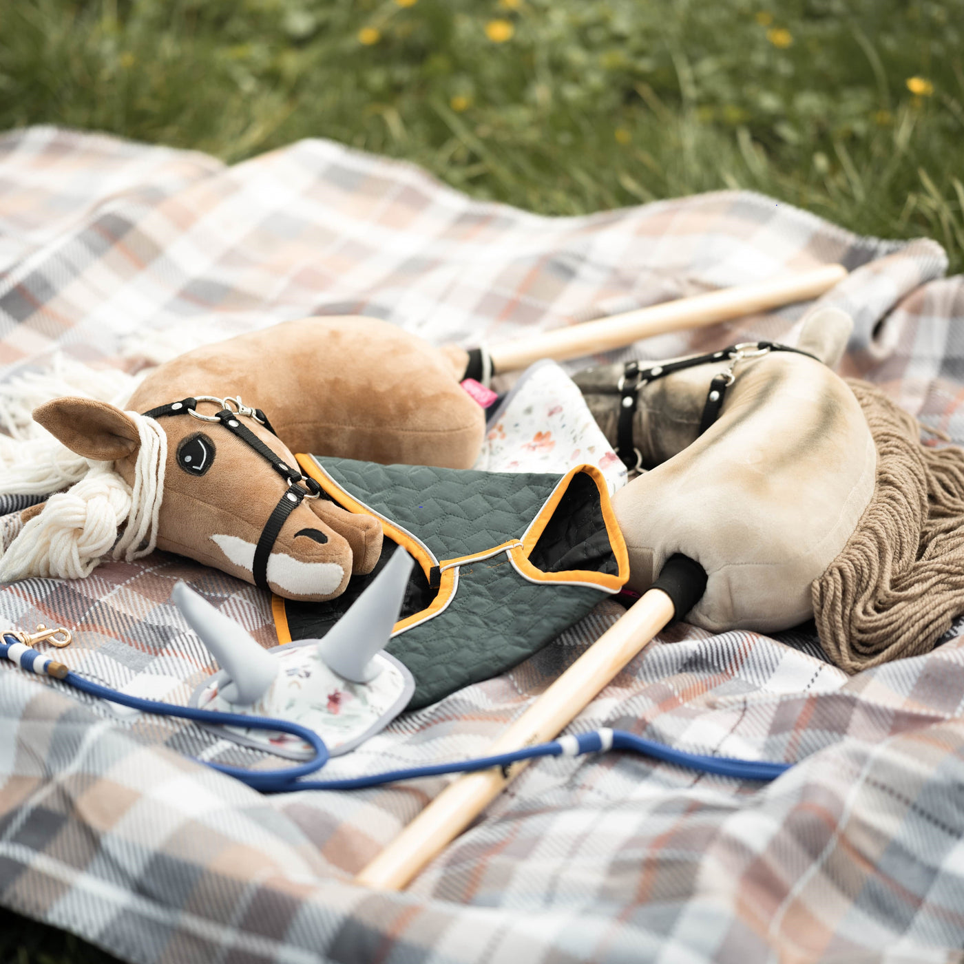 Hobby Horse Ear Bonnet and Blankets Set - Handmade