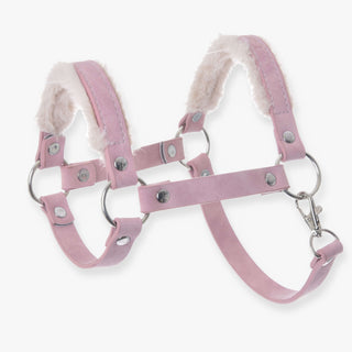 Halter with fur - leatherette Mullbery