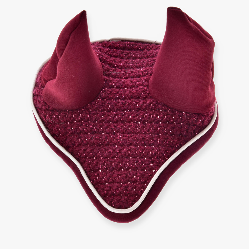 Ear bonnet crocheted Lux Maroon