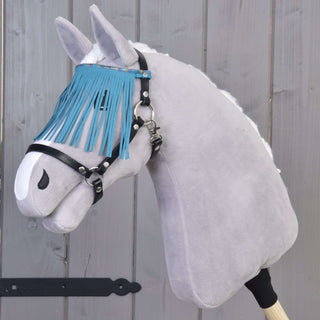 Halter black with turquoise fringes
