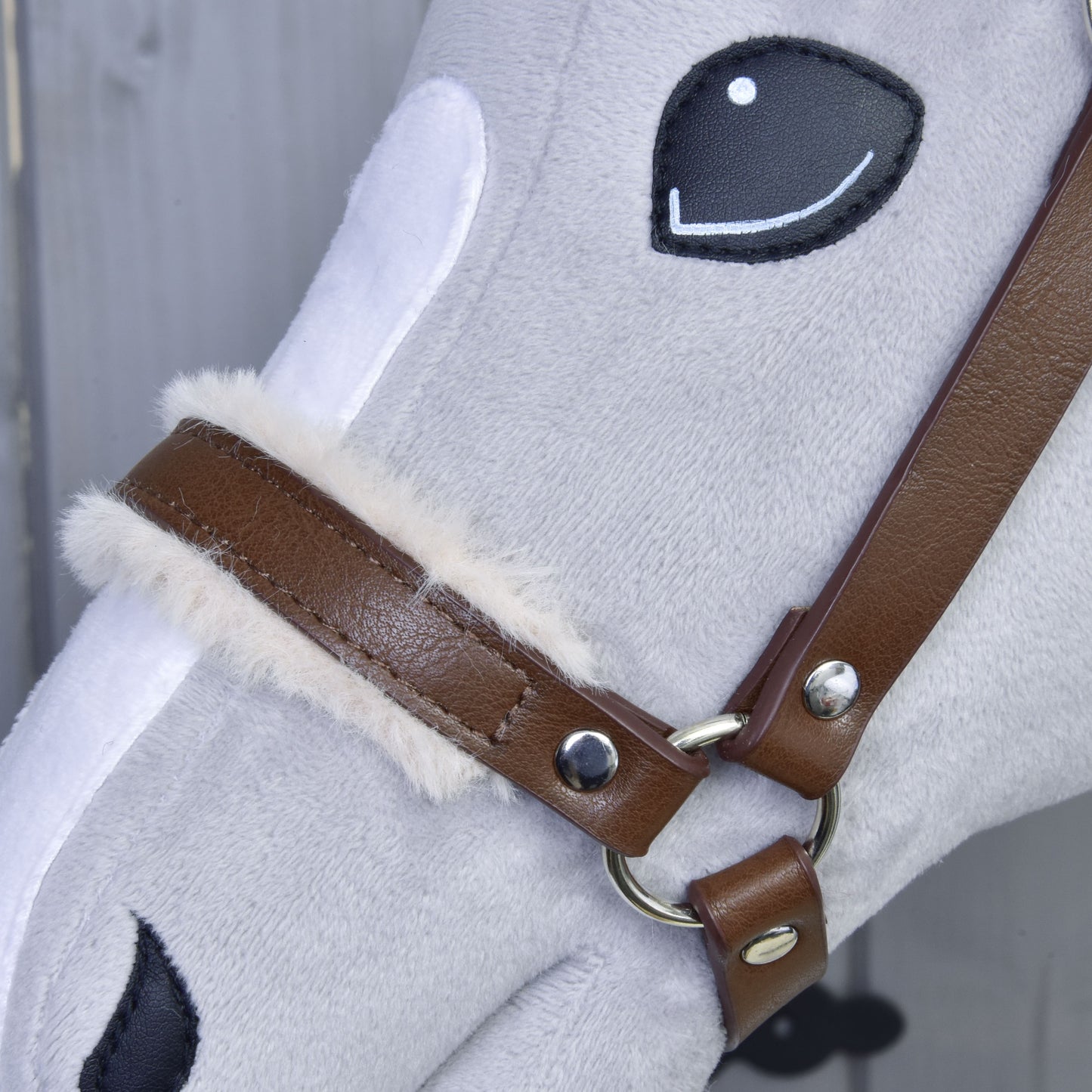 Kantar ze sztucznym futrem - skóra ekologiczna Walnut