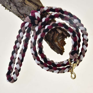 Hobby Horse - Braided lead rope black/white/bordeaux