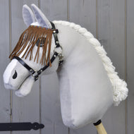 Czarny Kantar z brązowymi frędzlami