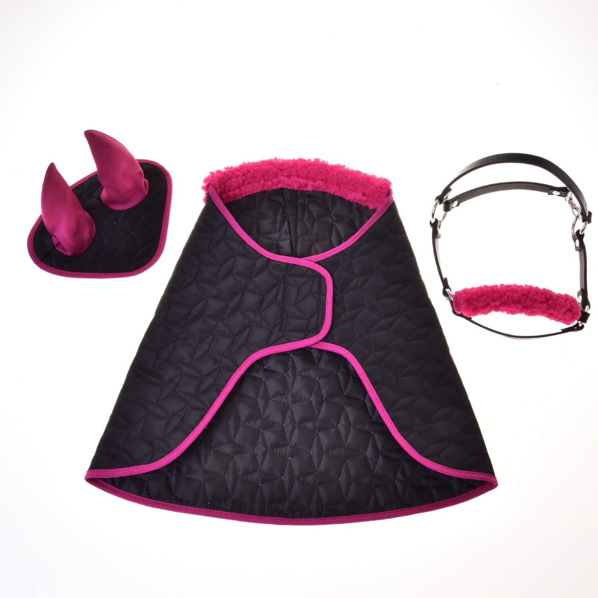Set Thermo Pinkie (ear bonnet + blanket + halter with fur)
